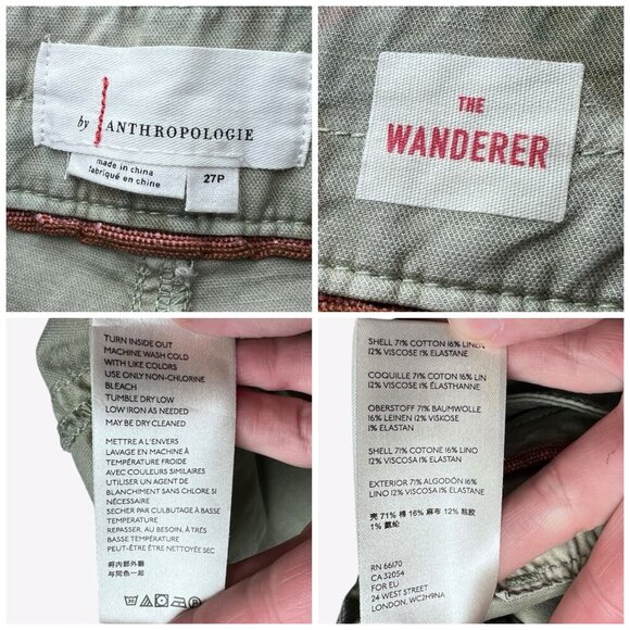 Anthropologie Wanderer Cargo Pants Camo Tie Dye Green Blue 27P - Picture 3 of 9